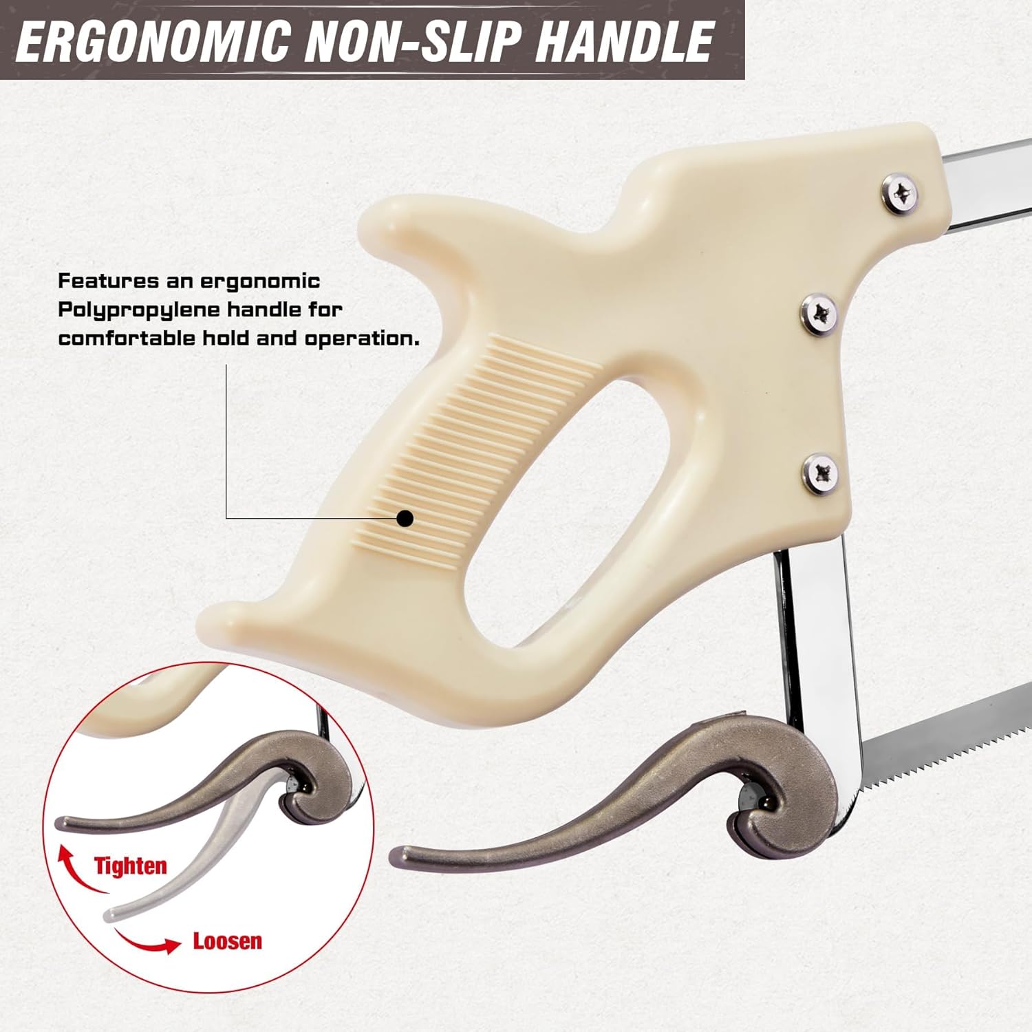 KATA Bone Meat Saw for Butchering: 20-Inch HackSaw Butcher Saw for Deer-Meat & Bone Cutting with SK5 Blade - Handsaws for Butchering at Home, Meat Processing, Processed Livestock and Game